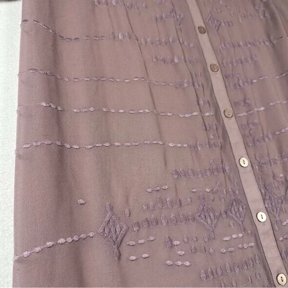 Soft Surroundings Georgette Maxi Dress Mauve Women’s Size Small Embroidered - Picture 5 of 12